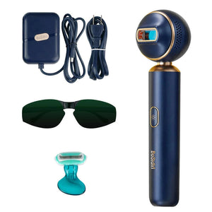 Bosidin minis hair removal device comes with a goggles and a shaver